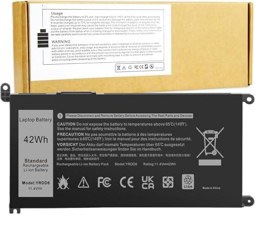 Image of YRDD6 Battery for Dell Inspiron 15 3582 3583 3584 P75F 3593 5584 5585 5590 5593 5594 5598 5582 7586 14 3493 5481 P93G 5482 5485 5491 5482 2-in-1 5493 17 3793 Vostro 5481 5590 1VX1H OVM732 (YRDD6)