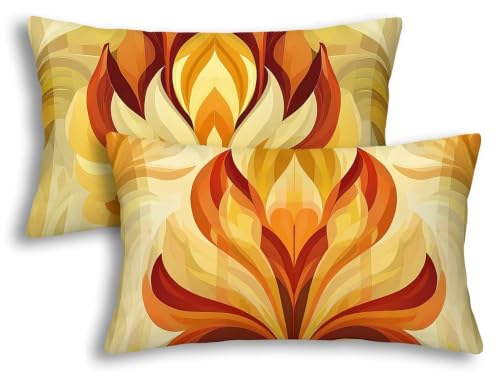 Housse coussin 40x60 taie oreiller fleur rectangulaire salon - 2