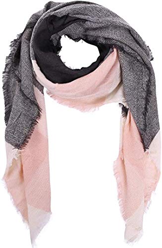 Boolavard Plaid Cashmere Feel Classic Soft Luxurious Winter Scarf For Men Women