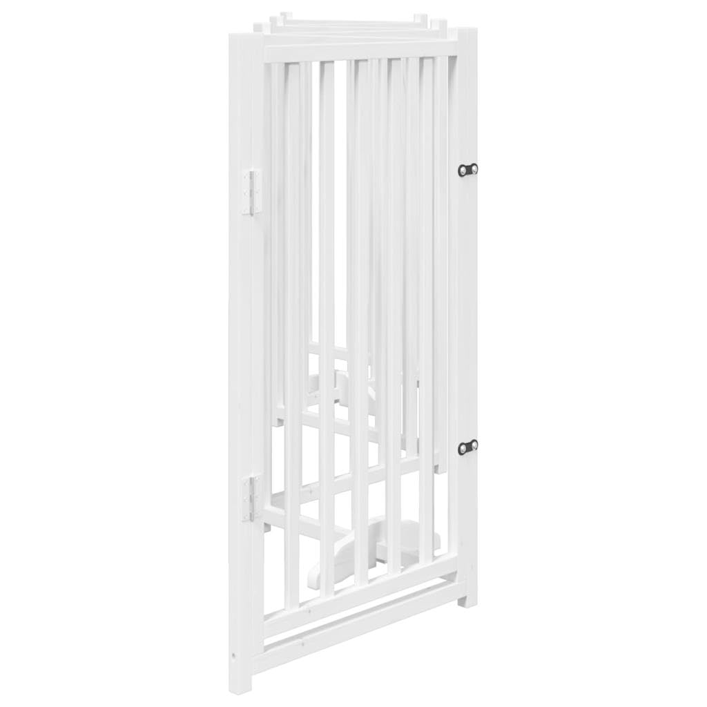 Puerta plegable para perros (6 piezas, madera de abeto maciza, 300 cm, con puerta, independiente, con patas de apoyo, ideal como barrera, protección y seguridad para perros y cachorros)