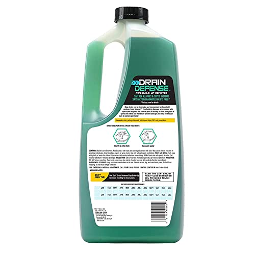 Zep Drain Defense Pipe Build-Up Remover - 64 Ounces (Case Of 4) Zldc64 - Professional Strength Liquid Pipe Build Up Remover #TOP2