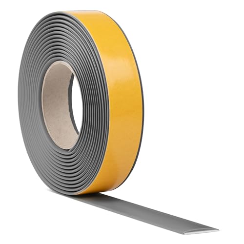 Quest Perfil de transición autoadhesivo, 5 m, barra de transición de PVC, listón de revestimiento, perfil de compensación – grafito, 50 mm