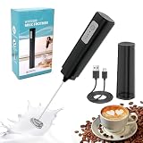 Espumador de Leche Eléctrico mini batidora 3 Velocidades USB-C Recargable 11000 RPM Batidor de Acero Inoxidable, para Cappuccino, Latte, Matcha, Café, Chocolate Caliente, Portátil y Fácil de Limpiar