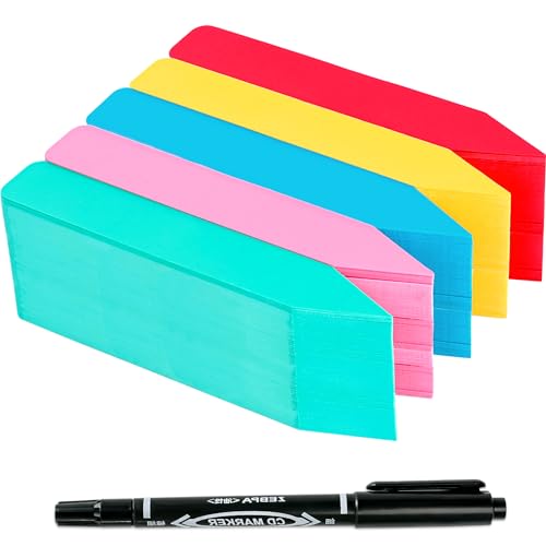 Plant Labels 500Pcs 4 Inch Plastic Plant Name Tags for Seedlings Garden Labels Markers Nursery Plant Tags Seed Labels for Outdoor Garden Plant Label Stakes with Permanet Marking Pen (Mix-Color)