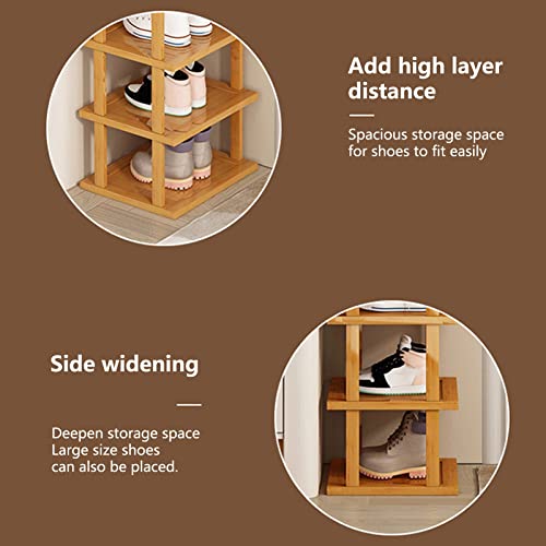 Étagère à chaussures verticale en bois pour libérer l'espace d'une entrée étroite
