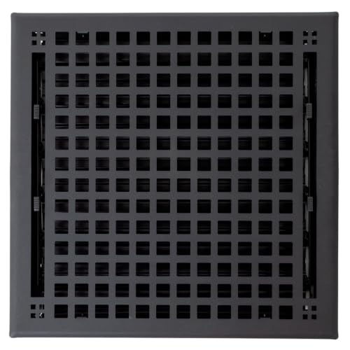 Madelyn Carter Artisan Steel Floor Vent Cover for 10x10 Inch Duct, Black