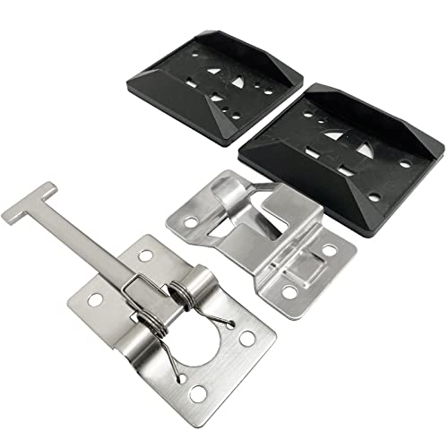 Ganlandy Rv Door Holder, Camper Entry Door Holder Latch, Stainless Steel Trailer T Style Entry Door Catch Holder, 5.1'' Rv Camper Motorhome Door Hook & Keeper Hardware Bracket With Base #TOP3