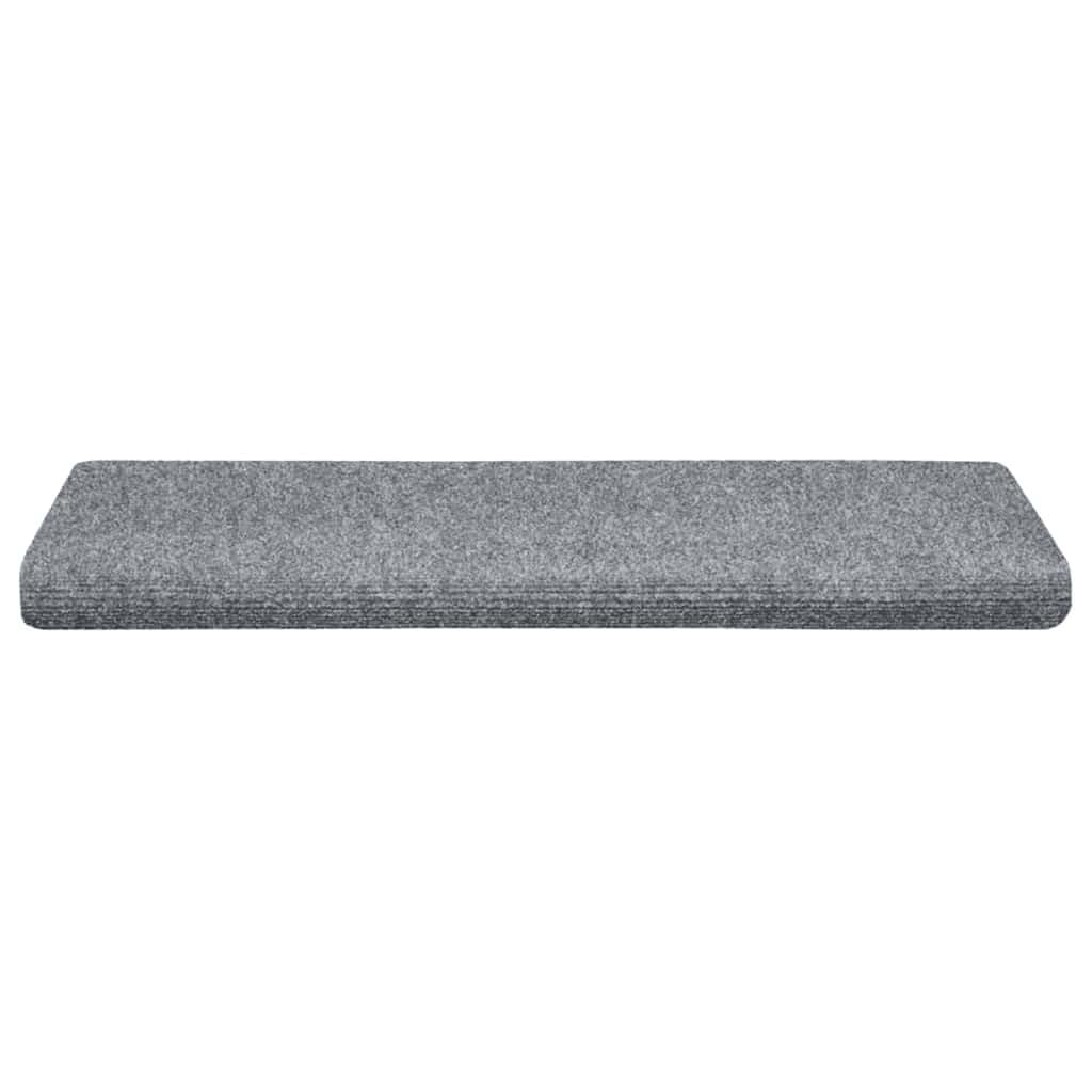 vidaXL Tapis d'escalier Autocollants 15 pièces 65 x 21 x 4 cm Gris Clair Bord rectangulaire