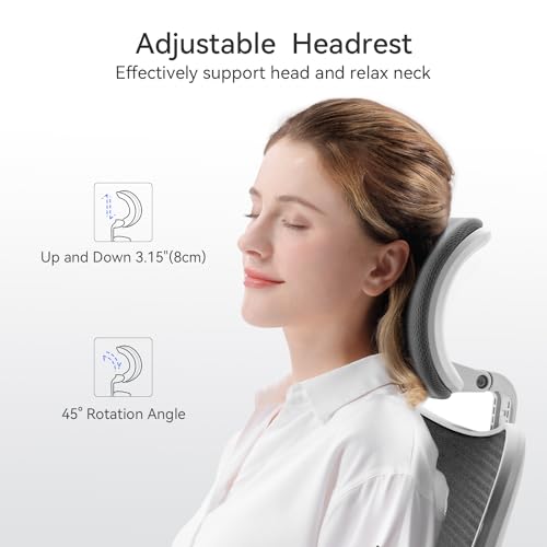 Image of SIHOO M18 Ergonomic Office Chair, Computer Desk Chair with Adjustable Headrest and Lumbar Support, High Back Executive Swivel Chair for Home Office (Dark Gray)