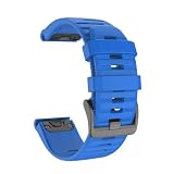 [SQHYWJ] 20mm 22mm 26mm シリコンウォッチバンド 替えベルト はに適合 GARMIN(ガーミン) Fenix 8 / Fenix 7X / Fenix 6X / Fenix 5X /Fenix 7/6/5 用 交換 ベルト クイックリリース瞬時取り付け（ブルー 20mm）