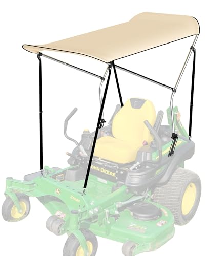 Lawn Mover Canopy For Cub Cadet, Zero Turn Mower Cover with Heavy-Duty Waterproof Fabric UV Protection Universal Fit for Lawn Mowers Brand John Deere Bad Boy Toro Gravely, Bimini Top Straps Attachment