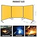 GarveeTech 3-Panel 6x6 ft Flame-Resistant Welding Screen with Lockable Wheels - Transparent PVC Welding Curtain & Steel Frame, Yellow Safety Partition for Workshops/Garages