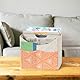 Neateam Zeitungsständer Modern Boho Zeitungshalter, Faltbarer Zeitschriftenständer mit Bambusgriff, Zeitschriftensammler Zeitungskorb für Büro Zuhause und Wohnzimmer - Orange