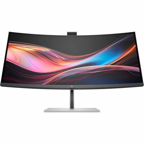 Image of HP 734pm 34 inch Class Webcam UW-QHD Curved Screen LED Monitor - 21:9-34 inch Viewable - in-Plane Switching (IPS) Black Technology - Edge LED Backlight - 3440 x 1440 - FreeSync Premium - 400 Nit - 5 ms - 12