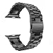 for Apple Watch Band Black 38MM Stainless Steel Strap Wristband for Replacement iWatch Strap with Comfortable Durable Folding Metal Clasp Classic Buckle Wrist Watch Strap