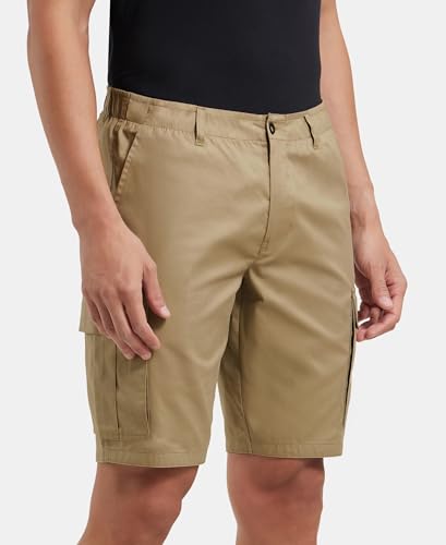 Image of Jockey UM17 Men Super Combed Mercerised Cotton Woven Straight Fit Cargo Shorts