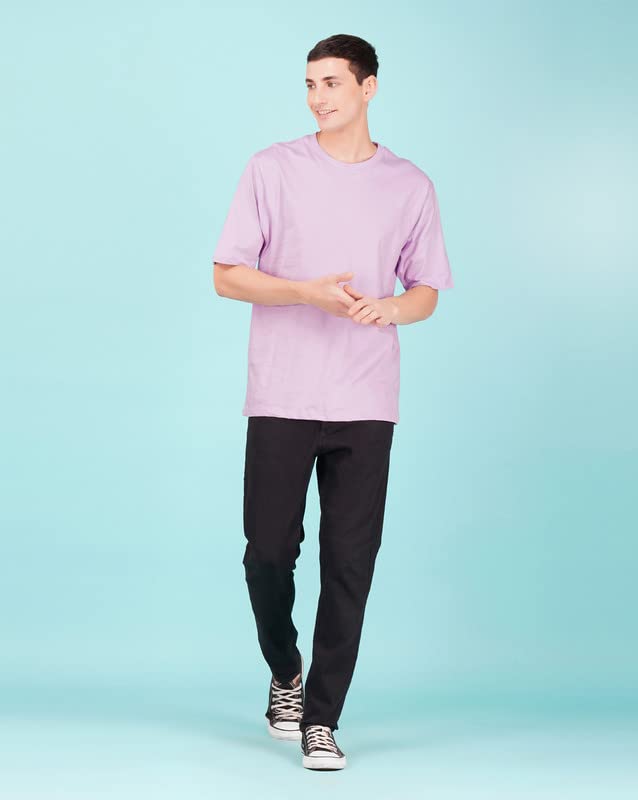 Image of Nusyl Men Solid Oversized t-Shirt - NUMCOTSH0001