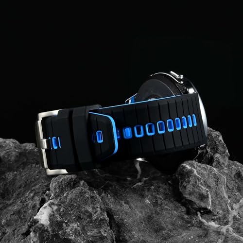 Anbeer Silicone Watch Bands,20mm Quick Release Rubber Watch Strap for Men Women,Black&Blue with Black Buckle by ANBEER - Used condition - Image 2
