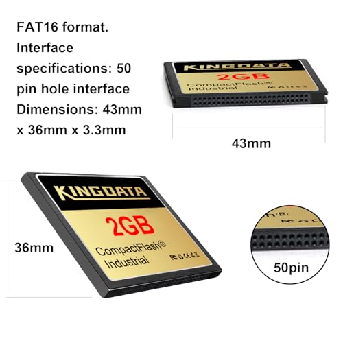 Carte mémoire flash compacte industrielle 2 Go FAT16 Type I durable