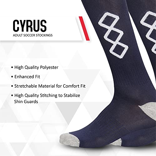 Image of Vector X Cyrus Stockings | Polyester Stretchable Material | Knee Length | Unisex Pack of 1 Pair, Blue