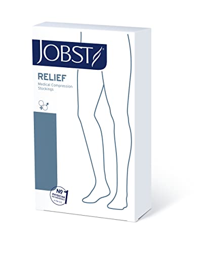 Jobst Relief Thigh High 15-20 Mmhg Compression Stockings, Open Toe With Silicone Dot Band, X-Large, Beige #TOP5