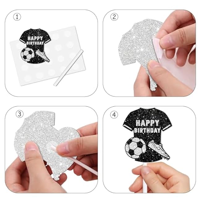 18pcs Glitter Football Jersey Cupcake Topper Soccer World Cup Theme Decor Supplies Athletes Boys Men Happy Birthday Party Decoration