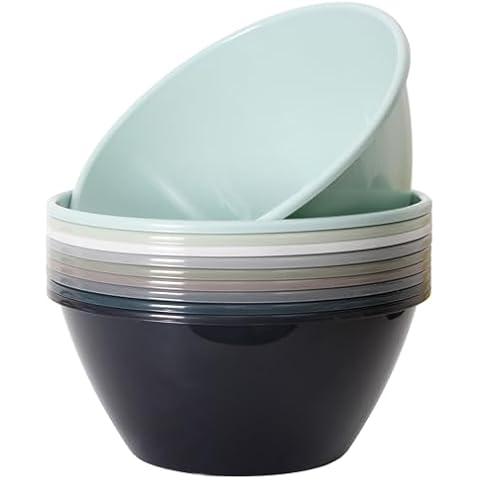 Youngever 9 inch 80 Ounce Plastic Mixing and Serving Bowls, Set of 9 (Urban Color) Cover
