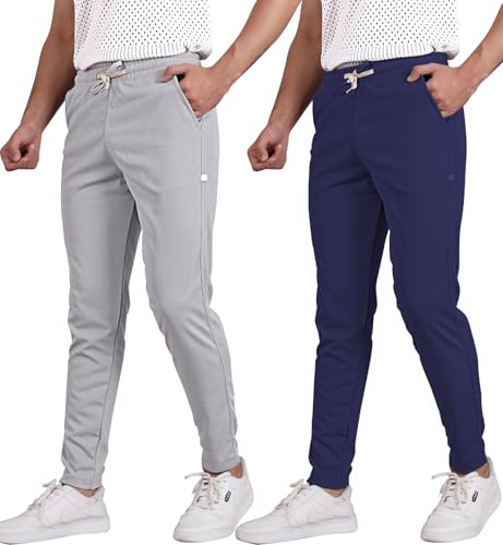 Image of Septem Men's Cotton Blend Track Pants for Active Lifestyles, Stylish Design Comfortable and Versatile Active Wear Combo Pack of 2|81