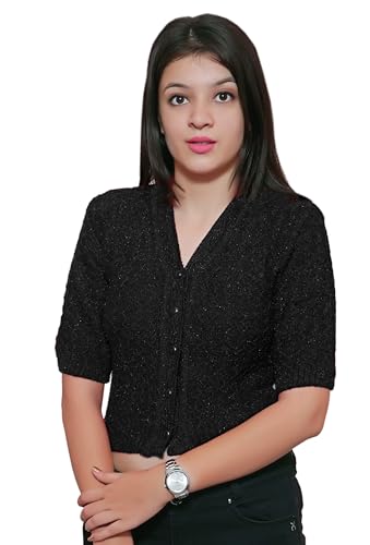 Image of Women's Hosiery Woolen Solid Half Sleeve Sweater Blouse