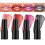 KTouler Sparkling Lip Gloss Glitter Shimmer Metallic Lipstick, Diamond Shiny Lipstick Moisturizer Waterproof Long Lasting Non-sticky For All Skin Tones