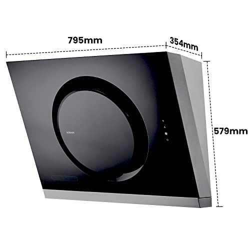 Image of Robam 80 cm 1110 m3 /hr Filterless Auto Clean Wall Mounted Chimney |1 Year Comprehensive Warranty | 10 Years Warranty on Motor | LED Lights | Black (CXW-200-A606)