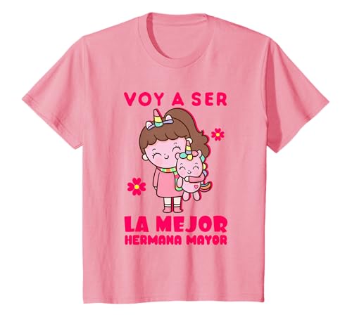 Niños Voy a Ser la Mejor Hermana Mayor Anuncio del Bebé, Unicornio Camiseta