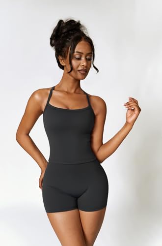 Two Piece Workout Sets For Women Tank Top Matching High Waist Booty Lifting Shorts Gym Yoga Active Wear Outfits - Image 4