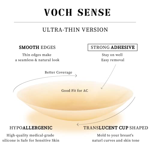 Voch Gala VOCH SENSE Nipple Covers 2 Pairs-Seamless And Sheer Adhesive Silicone Nipple Pasties thumb #1
