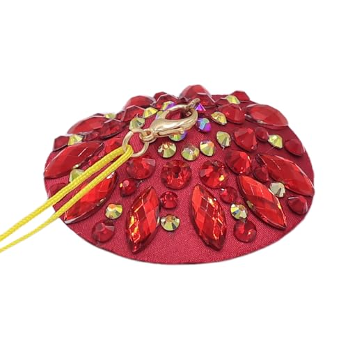 Image of ZGMYC Sparkly Rhinestones Metal Chain Nipple Cover with Tassel, Reusable Adhesive Pasties Sexy Bra Body Chain