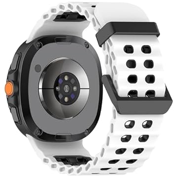 Pulseira De Silicone Esportiva Marca 123smart Para Galaxy Watch 8 40mm 44mm Classic 46mm Sm-l320 L325 Sm-l330 L335 Lte Sm-l500 L505 Lte (Branco com Preto)