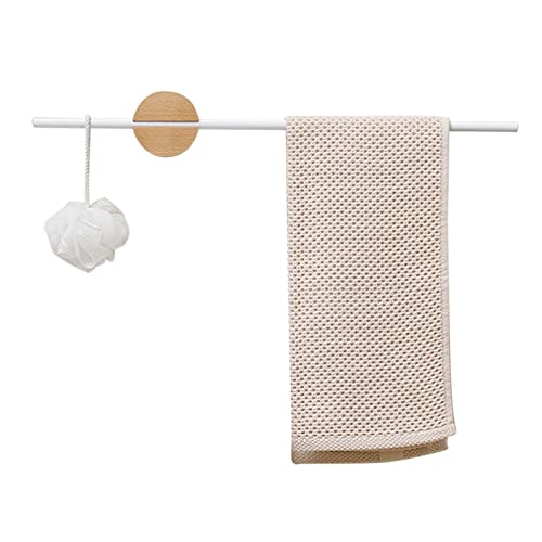 Étagère à serviettes murale en bois blanc pour une salle de bain zen et rangée