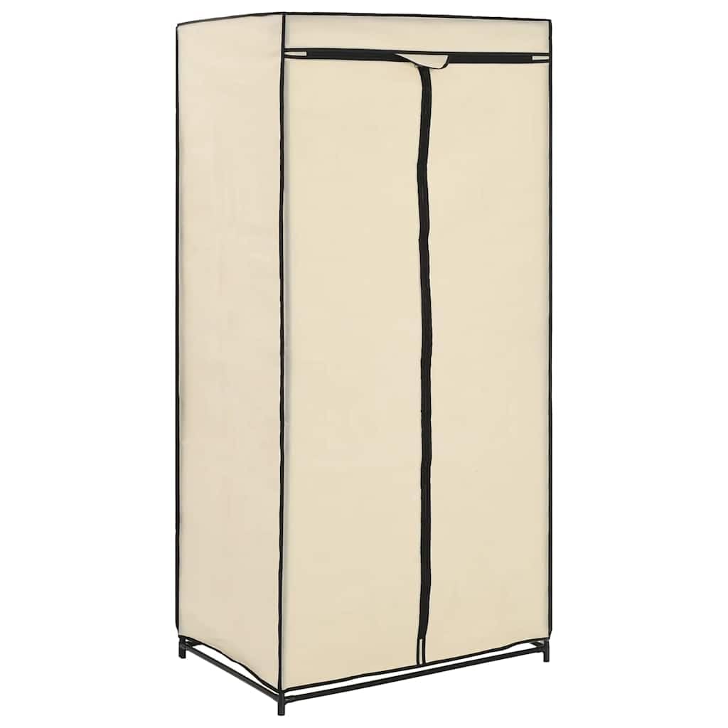 Garde-Robe Crème 75x50x160 cm Meuble de Rangement, Armoire Penderie pour Salon, Chambre, Dressing, Bureau