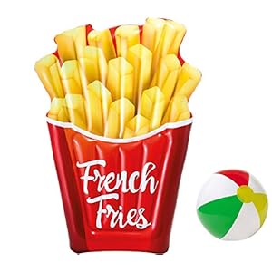 Opblaasbaar luchtmatras matras badmatras zwemmatras zak friet luchtbed motief voor waterspeelgoed, strand, kinderen, zon, zwembad, zee decoratie