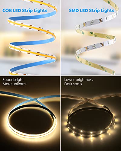 Aclorol USB 1M COB LED Strip Lights Warm White Led TV Backlight 5V 1M 3.28FT 320Leds 3000K CRI85+ COB Flexible Lights with 1 M USB Powered for Bedroom Under Cabinet Kitchen DIY Lighting Project - Cosy Home Interiors Aclorol USB 1M COB LED Strip Lights Warm White Led TV Backlight 5V 1M 3.28FT 320Leds 3000K CRI85+ COB Flexible Lights with 1 M USB Powered for Bedroom Under Cabinet Kitchen DIY Lighting Project - Image 5