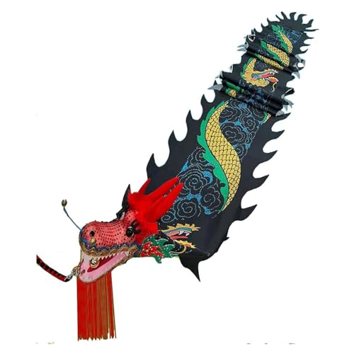 Dragón de Baile para Ejercicios al Aire Libre, Bolsa de Viaje Fibra Vidrio con diseño Danza del dragón Seda, Cinta Multicolor 8 12m(A,10m/33ft)