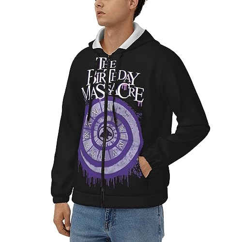 COIRBLISS The Birthday Massacre Men'S Hoodie Keep Warm Zipper Sweater Long Sleeve Casual Light Pullover Cotton Sweatshirt