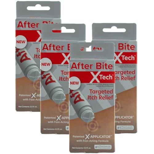 After Bite X-Tech - Bug Bite Relief Anti-Itch Pen with Advanced Liquid Formula - Fast Acting Itch Relief for Mosquito, Bee Sting & Biting Flies - Travel Essential - 4 Pack