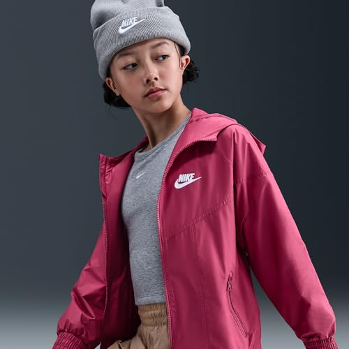 Nike Sportswear Windrunner Big Kids' Hooded Repel Jacket (Sweet Beet/Sweet Beet/White)4