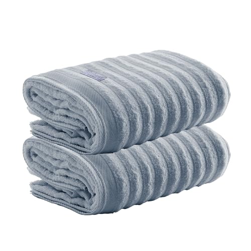 Altihaus Kit 2 Toalhas de Banho Aura 100% Algodão, 75x150cm, 520g/m², Fio Penteado, Alta Absorção e Maciez, Encorpadas e Duráveis (Azul)