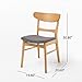 Christopher Knight Home Idalia Dining Chairs, 2-Pcs Set, Dark Grey / Oak Finish