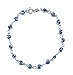 MYSTIC JEWELS by Dalia - Bracelet en Argent Contre Le Mauvais œil 19 cm (Bleu Clair)