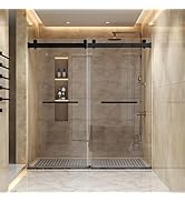 68-72 in. W x 76 in. H Double Sliding Frameless Soft-Close Shower Door with Explosion Proof Film,...