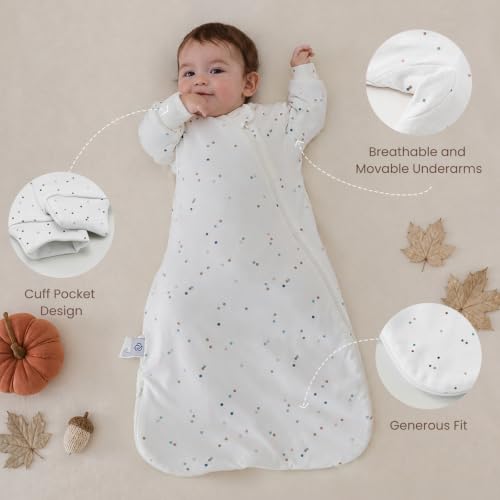 Image of Unisex Sleeping Bag for Babies and Toddlers 1.0 Tog Sleep Sack 0-6 Months, Newborn Sleep Sack, Wearable Blanket Baby, One Piece Long Sleeves, Gifts for Baby