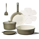 Carote 9pcs Ceramic Cookware Set with Detachable...